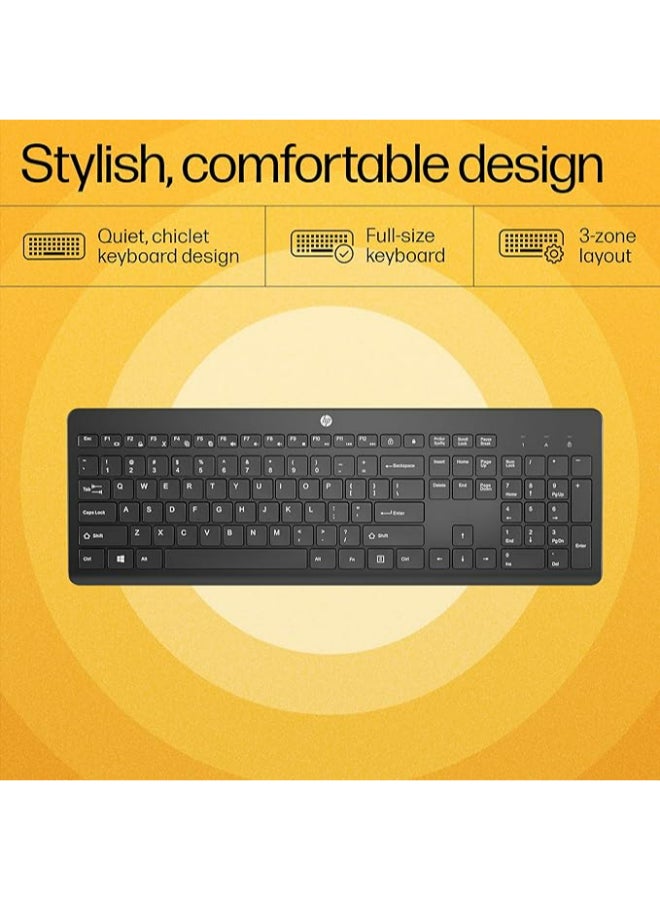 230 Wireless Keyboard and Mouse Combo Set, 1600 Dpi, English, 18H24AA#ABV Black