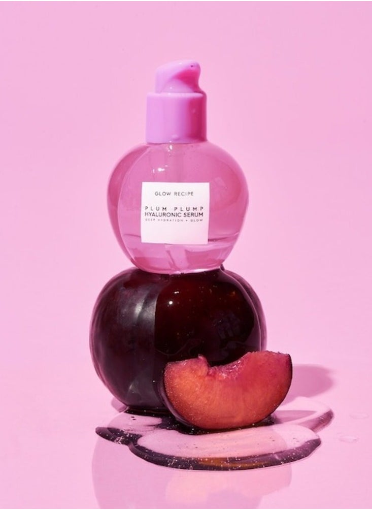 GLOW RECIPE Plum Plump Hyaluronic Acid Serum 30ml – Hydrating & Plumping Face Serum with Multi-Weight Hyaluronic Acids, Antioxidant-Rich Plum Extracts, and Vegan Collagen for Smooth, Radiant Skin