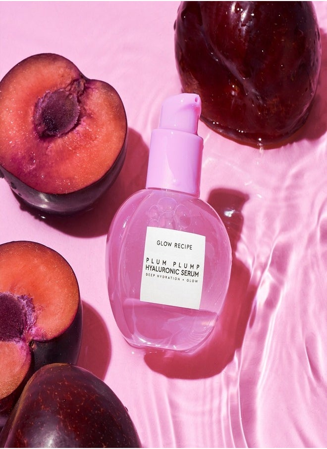 GLOW RECIPE Plum Plump Hyaluronic Acid Serum 30ml – Hydrating & Plumping Face Serum with Multi-Weight Hyaluronic Acids, Antioxidant-Rich Plum Extracts, and Vegan Collagen for Smooth, Radiant Skin