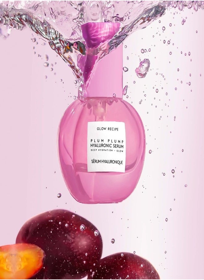 GLOW RECIPE Plum Plump Hyaluronic Acid Serum 30ml – Hydrating & Plumping Face Serum with Multi-Weight Hyaluronic Acids, Antioxidant-Rich Plum Extracts, and Vegan Collagen for Smooth, Radiant Skin