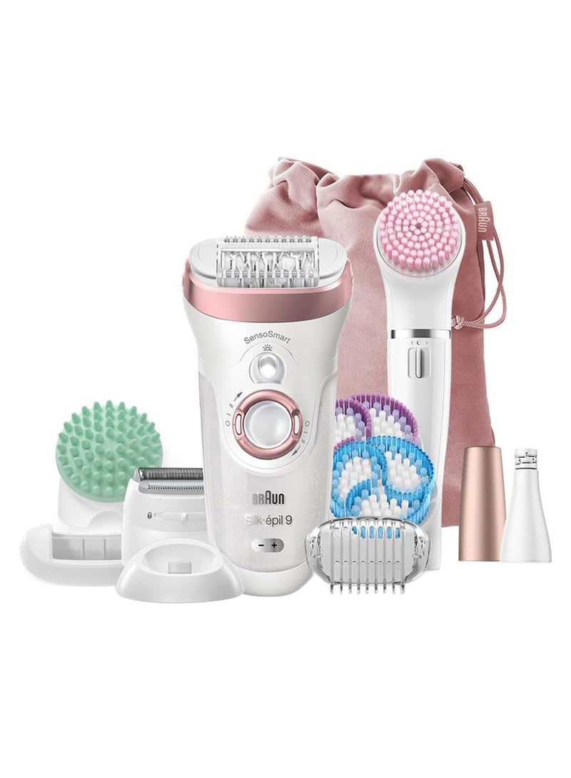 Silk-Epil Beauty Set 9 9-985 Deluxe Cordless Wet & Dry Hair Removal Epilator White