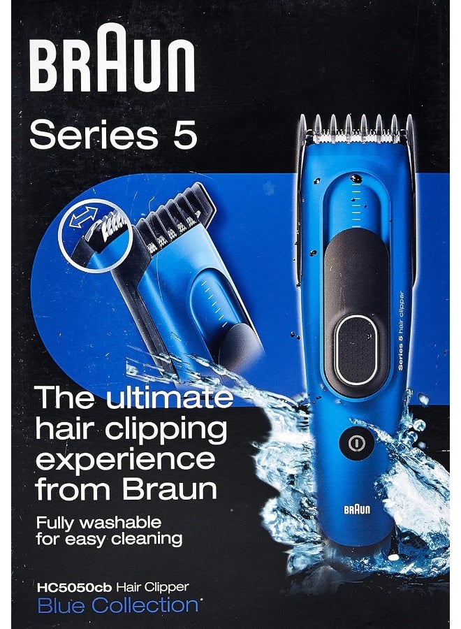 HC 5050 Rechargeable Hair Clipper Fully Washable Blue