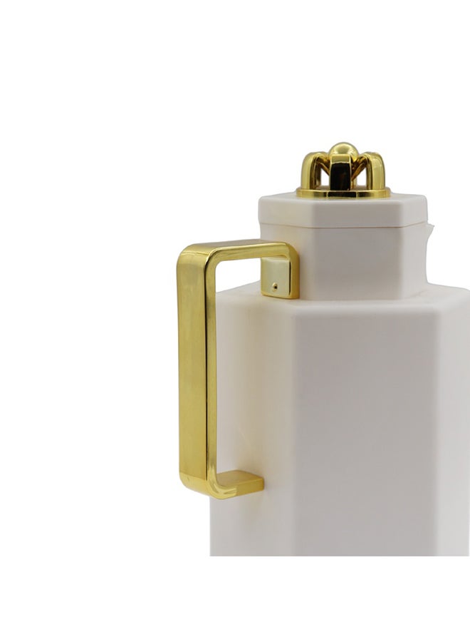Portable Leak-Resistant Double Wall Vacuum Flask White 1Liters