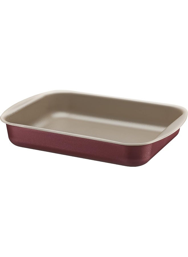 Brasil 40cm 7.2L Red Aluminum Deep Roasting Pan with Interior and Exterior Starflon Max PFOA Free Nonstick Coating Graphite 7.2Liters