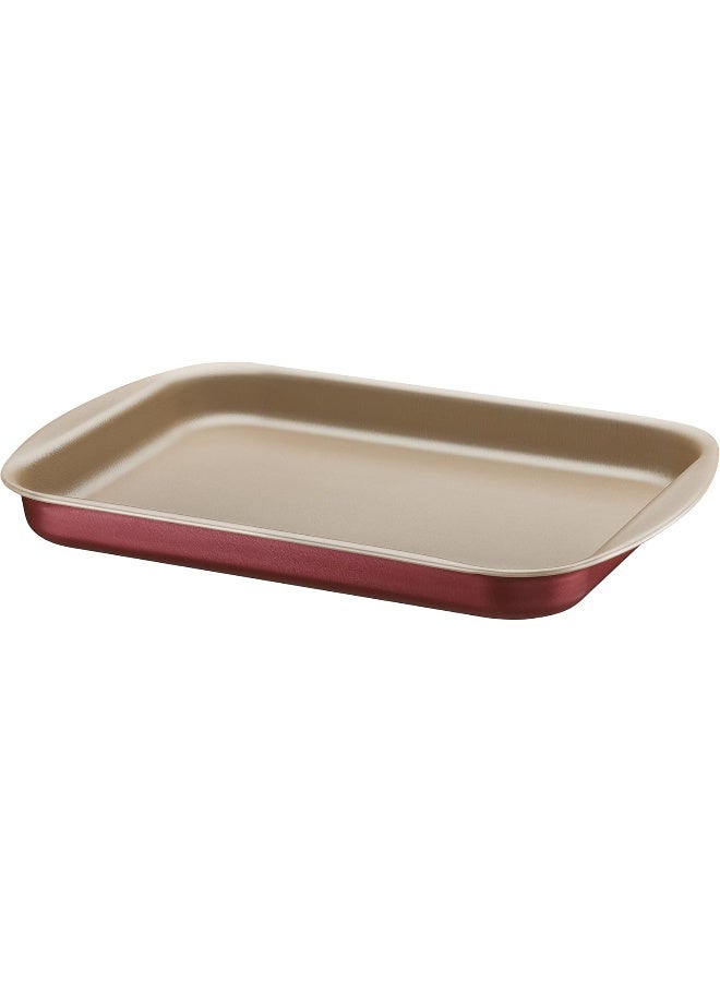 Brasil 40cm 7.2L Red Aluminum Deep Roasting Pan with Interior and Exterior Starflon Max PFOA Free Nonstick Coating Graphite 7.2Liters
