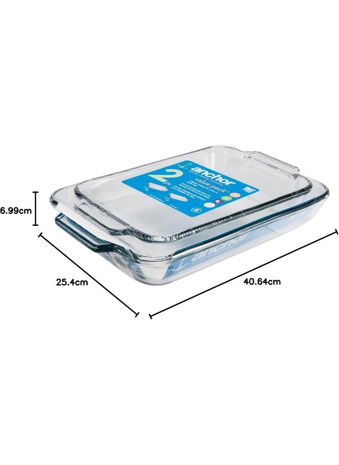 2Pc Preferred Glass Bakeware Set-82761  A/H