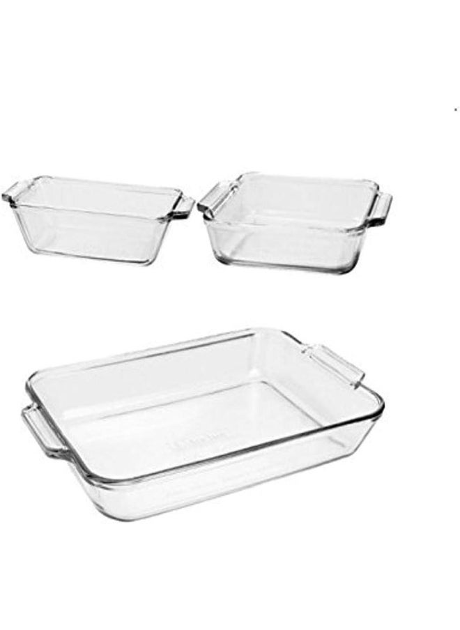 3Pc Preferred Glass Bakeware Set-68315  A/H