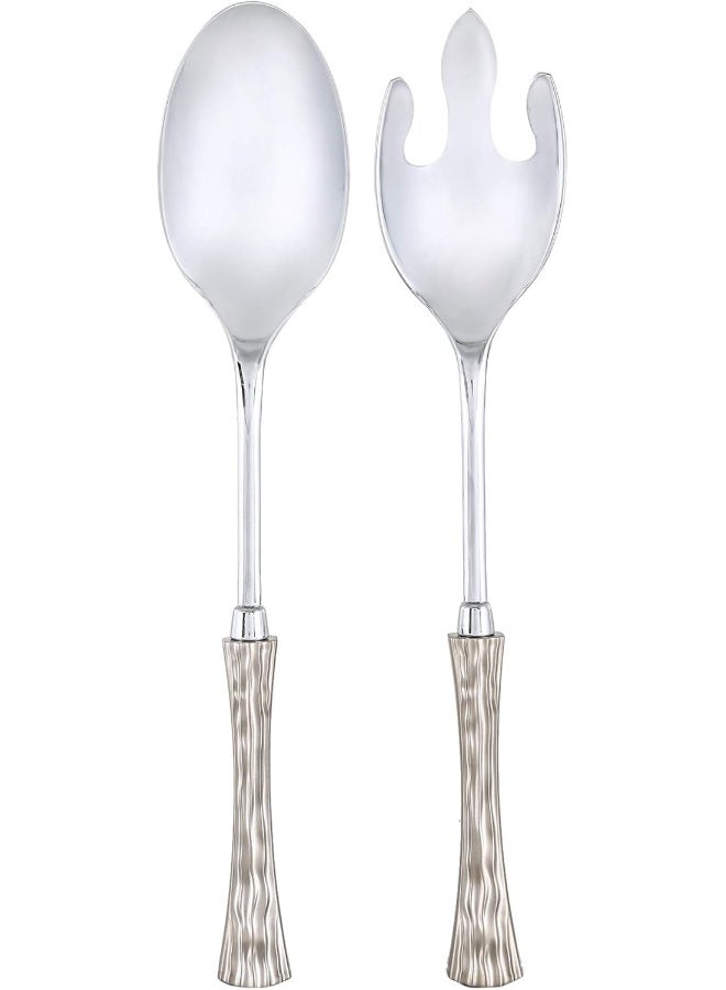 Onda Stainless Steel Salad Bowl Servers Clear/Silver 30cm