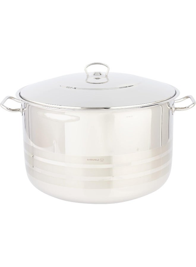 Sturdy And Durable Exclusive Shaped Lightweight Easy To Handle Alfa Casserole With Lid Silver 30x45cm