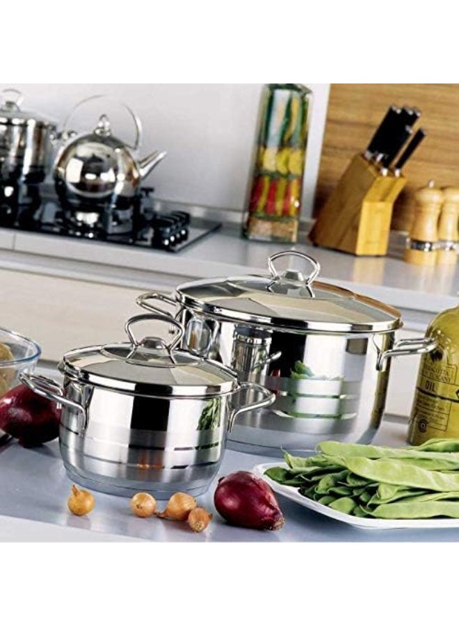 Casserole Pot With Lid Silver 33x50cm