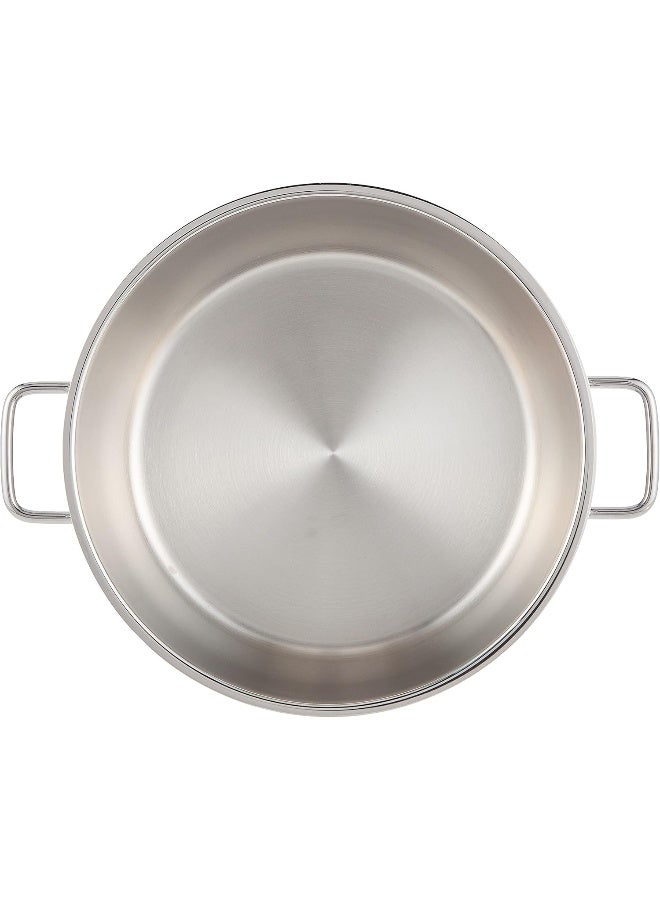 Low Casserole With Lid Silver 5.3Liters
