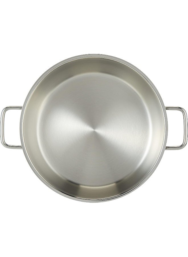 Low Casserole With Lid Silver 24x8cm