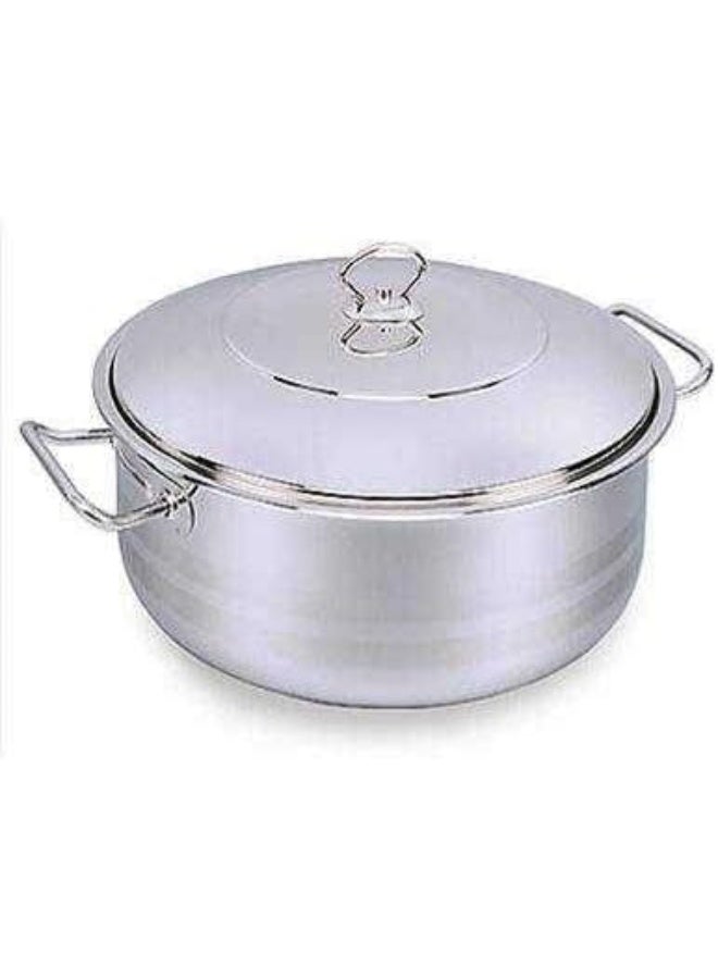 Sturdy And Durable Exclusive Shaped Cool Touch Handle Low Casserole With Lid Silver 6.5Liters