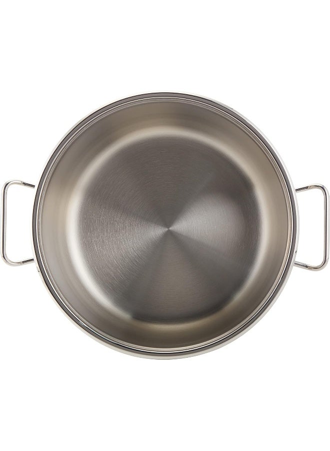 Sturdy And Durable Exclusive Shaped Cool Touch Handle Low Casserole With Lid Silver 6.5Liters