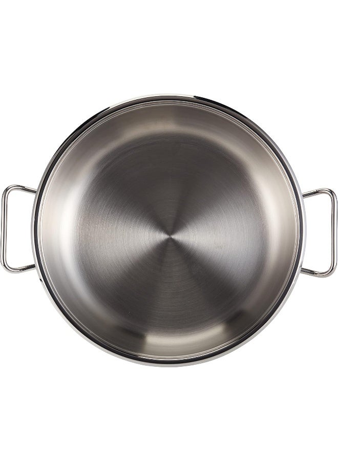 Extra Low Casserole With Lid Silver 7.5Liters