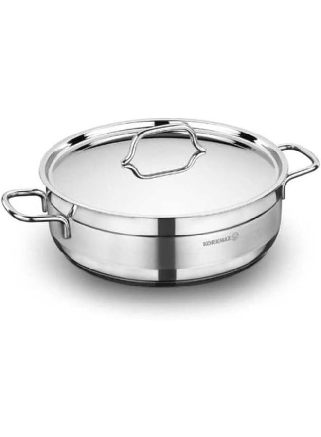 Alfa Short Cooker With Lid Silver 30x10cm