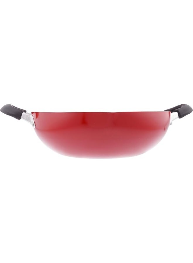 Non Stick Kadai 30Cm Cd Bottom All Cooktop Types 30X9.5Cm Red 30 CMcm