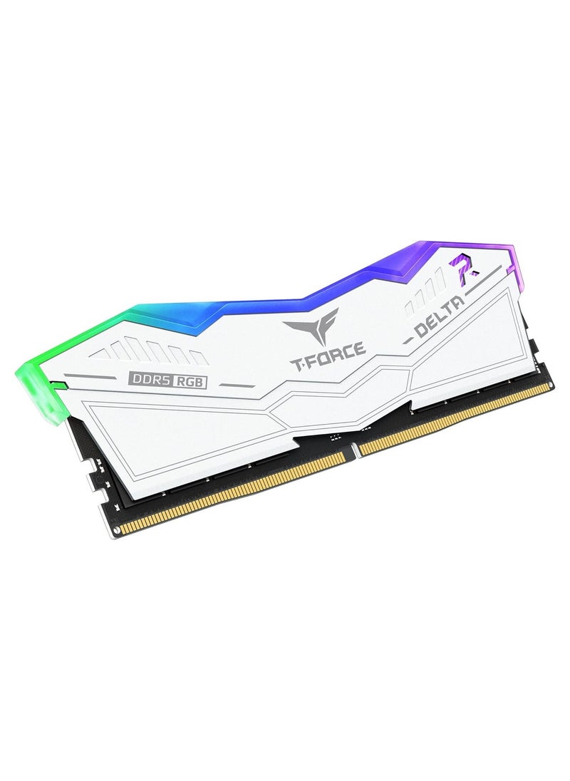 T-Force Delta RGB DDR5 Ram 32GB (2x16GB) 6000MHz PC5-48000 CL38 Intel XMP 3.0 & AMD Expo Compatible Desktop Memory Module Ram White FF4D532G6000HC38ADC01