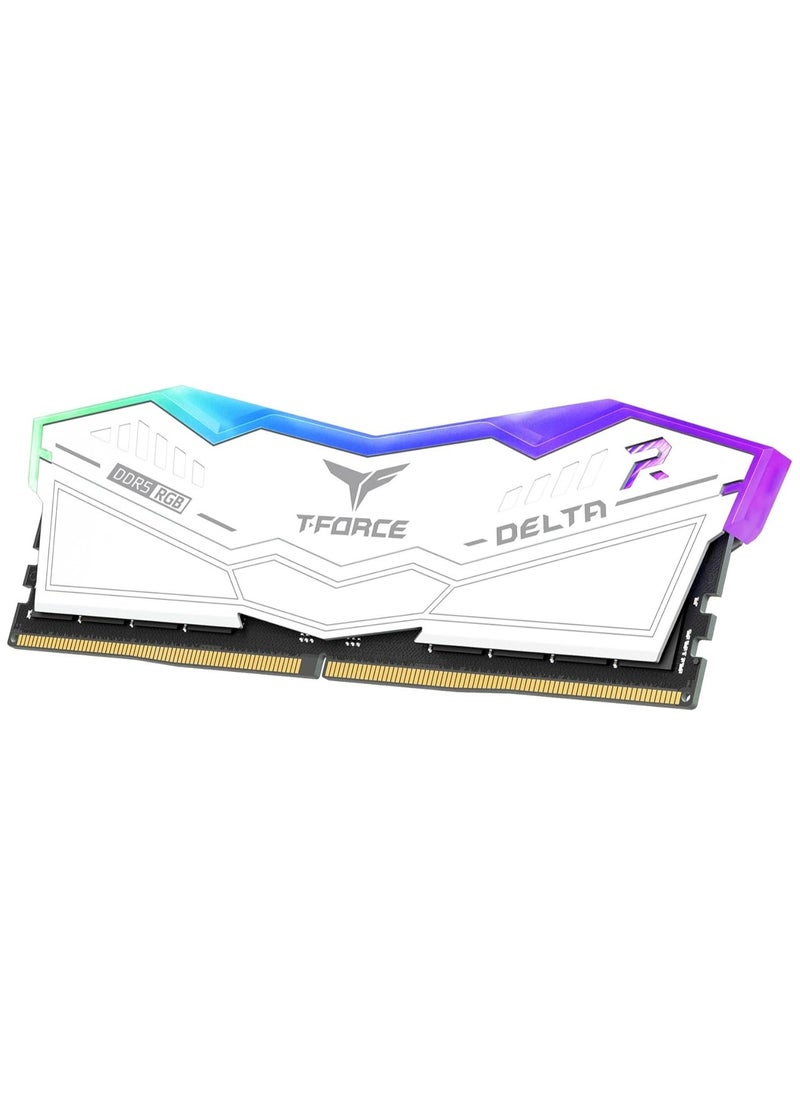 T-Force Delta RGB DDR5 Ram 32GB (2x16GB) 6000MHz PC5-48000 CL38 Intel XMP 3.0 & AMD Expo Compatible Desktop Memory Module Ram White FF4D532G6000HC38ADC01