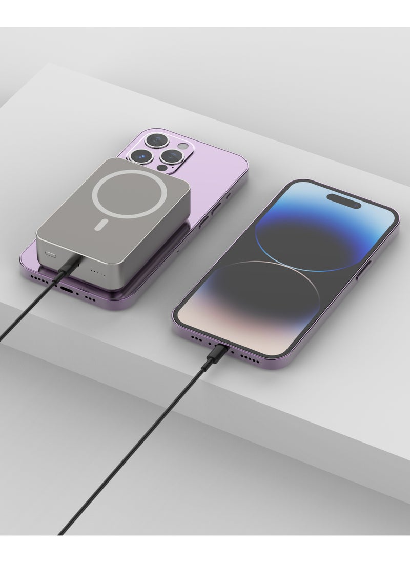 20000mAh Magsafe Power Bank 20W PD & 15W Wireless / Simultaneous Charging / Compact Design - Titanium