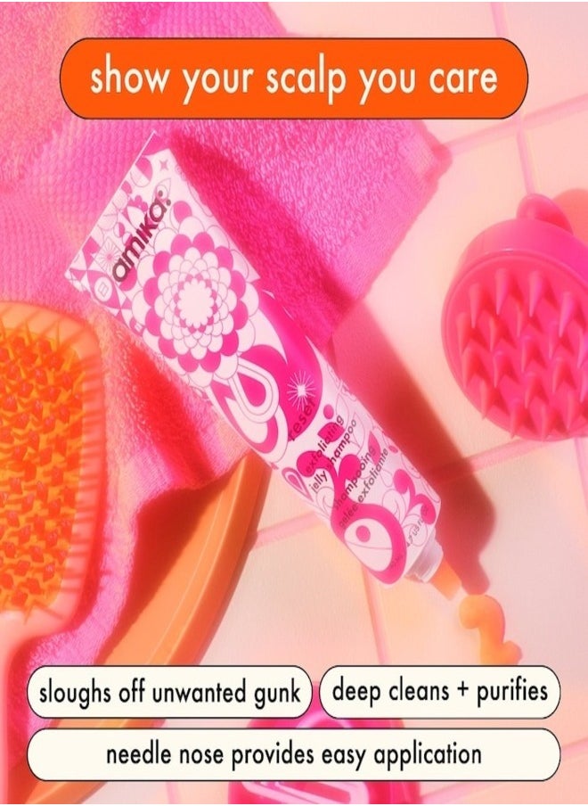 AMIKA Reset Exfoliating Jelly Scalp Scrub 140ml - Clarifying and Detoxifying Scalp Scrub for Clean, Healthy Hair Growth