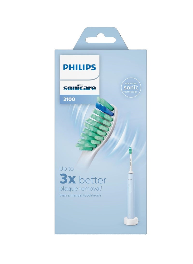 Philips Sonicare Rechargeable Electric Toothbrush 2100 Series, Light Blue, HX3651/12 Certified UAE 3 Pin