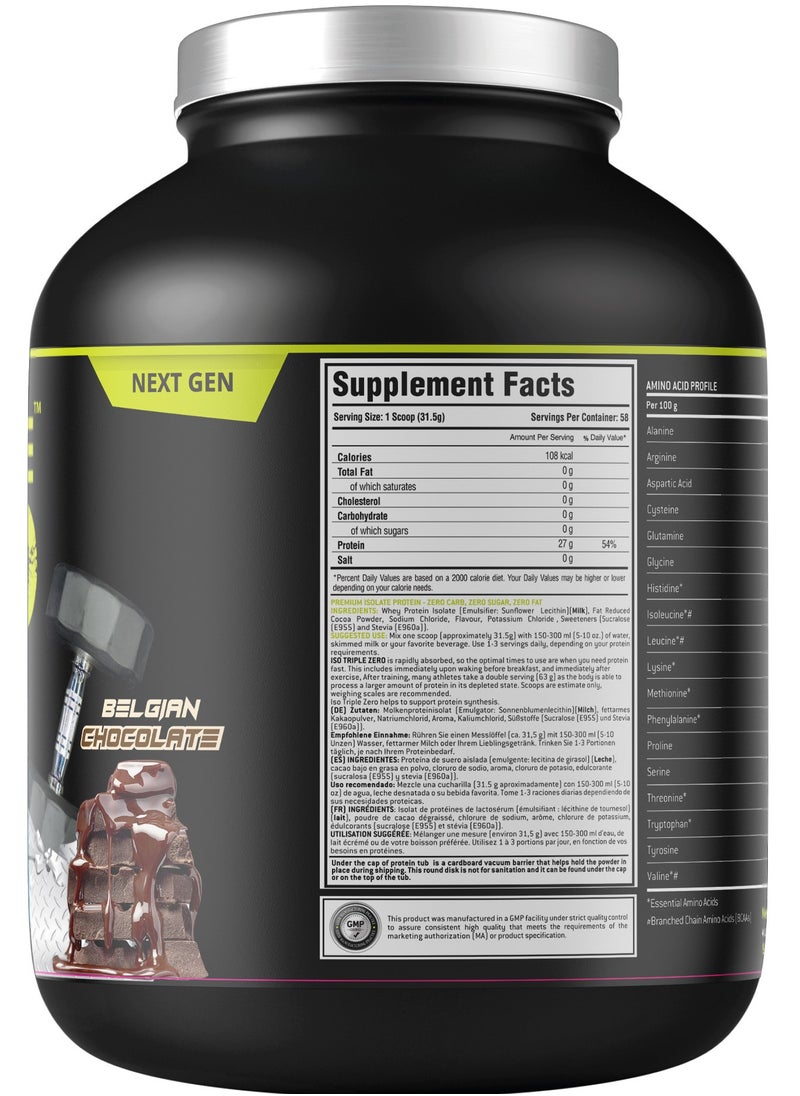 Laperva Iso Triple Zero Whey Protein Isolate Next Generation, Belgian Chocolate, 4 LB