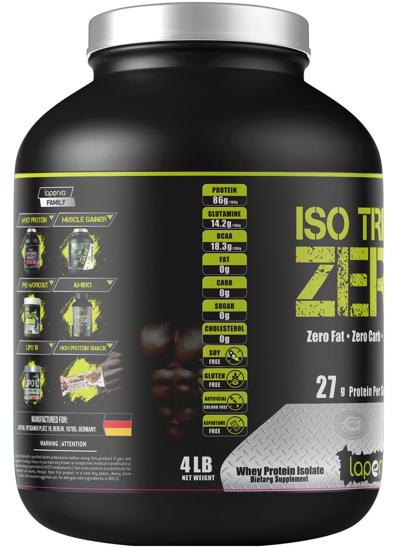 Laperva Iso Triple Zero Whey Protein Isolate Next Generation, Belgian Chocolate, 4 LB