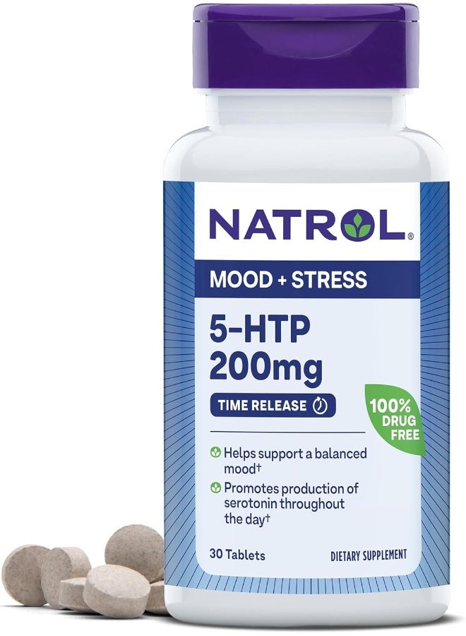 5-HTP, Time Release, 200mg - 30 Tablets Packaging May Vary