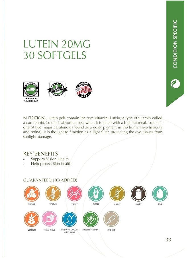 Lutein 20Mg Softgels 30'S