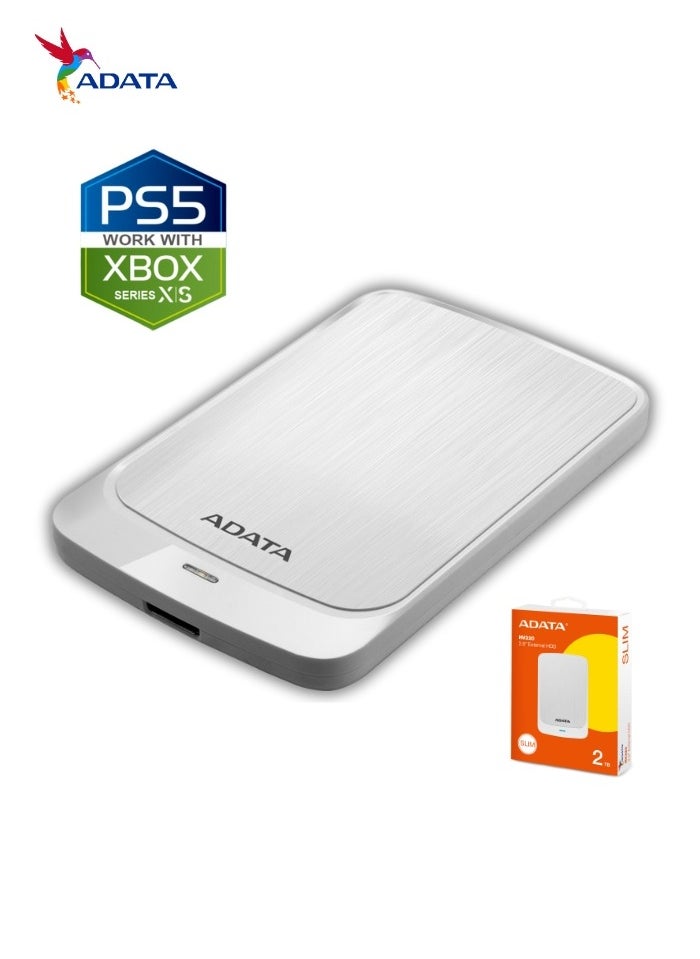 HV320 2TB External HDD Slim Hard Drive | Compatible with PS5 XBOX for Superfast Gaming Fast Data Transfer | White