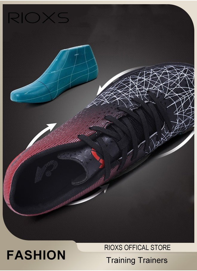 Men's Soccer Shoes,Professional Spikes Sport Shoe,Competition Training Trainers For Men,Non-Slip Sneakers,Lace-Up Athletic Shoes,Lightweight Indoor Outdoor Sports Trainers For Youth And Adult,Baseball Lacrosse Football Sneaker