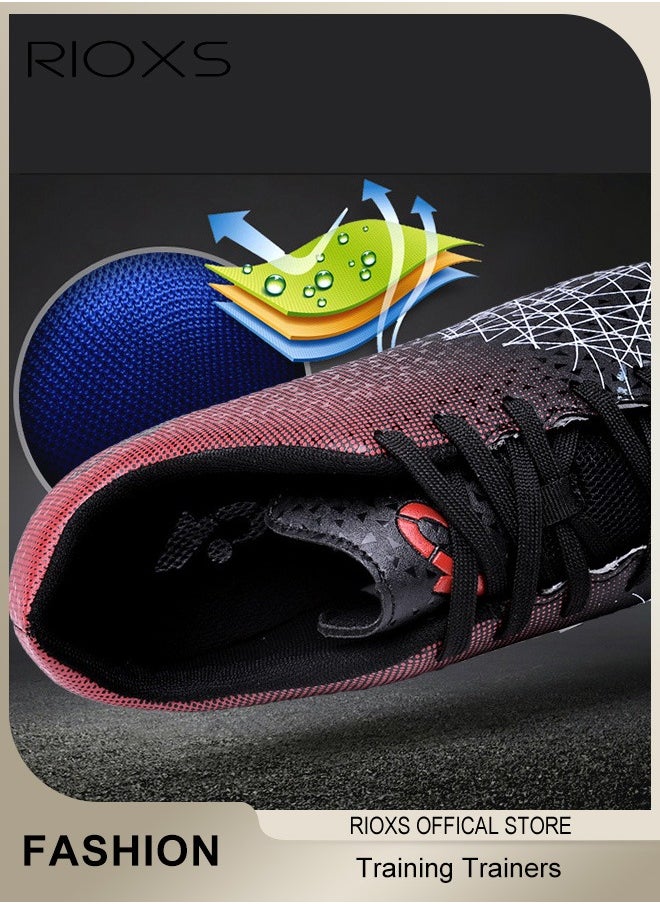 Men's Soccer Shoes,Professional Spikes Sport Shoe,Competition Training Trainers For Men,Non-Slip Sneakers,Lace-Up Athletic Shoes,Lightweight Indoor Outdoor Sports Trainers For Youth And Adult,Baseball Lacrosse Football Sneaker