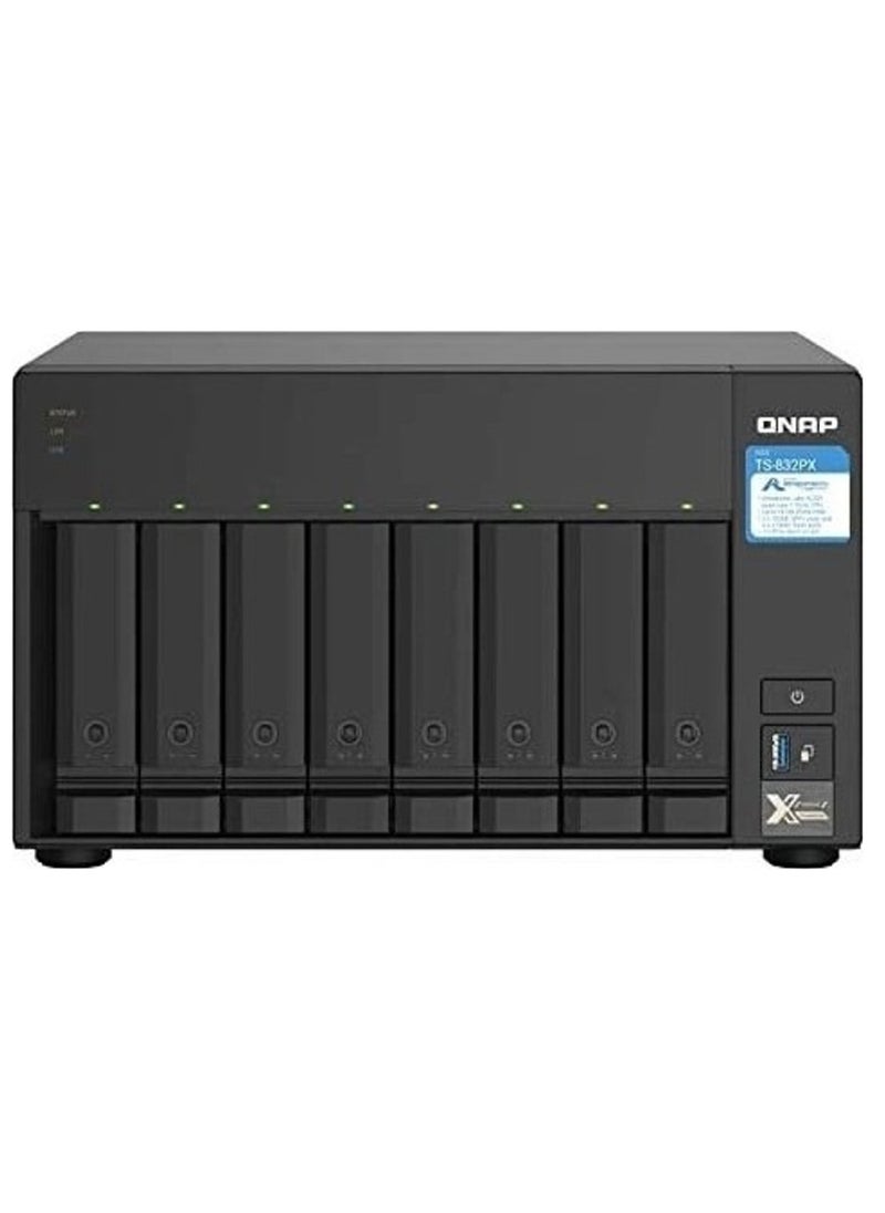 8-Bay NAS, AL324 64-bit Quad-core 1.7GHz, 4GB DDR4 SODIMM RAM (1 x 4GB, Max 16GB), 8 x 3.5