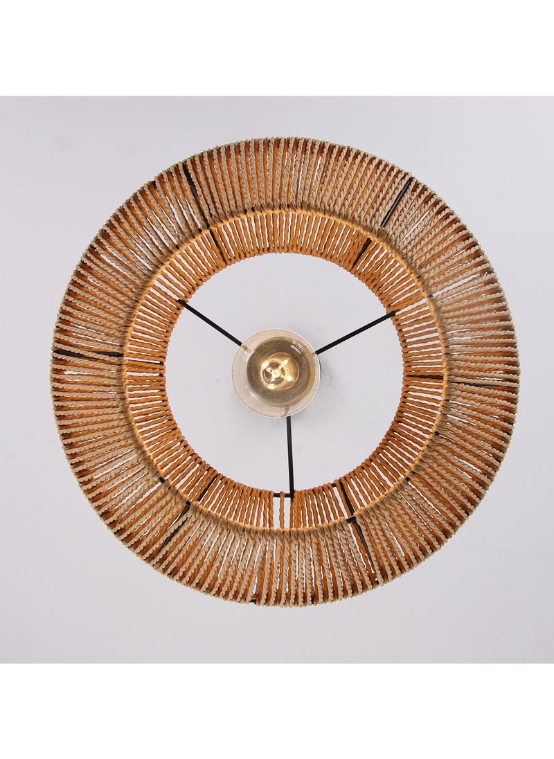 Handwoven Boho Pendant Lights, Rattan Wicker Hanging Ceiling Lighting Fixture, rattan pendant light，rattan lamp shade Weave Chandelier Lamp Shade for Kitchen Island Restaurant Craft Room 33cm