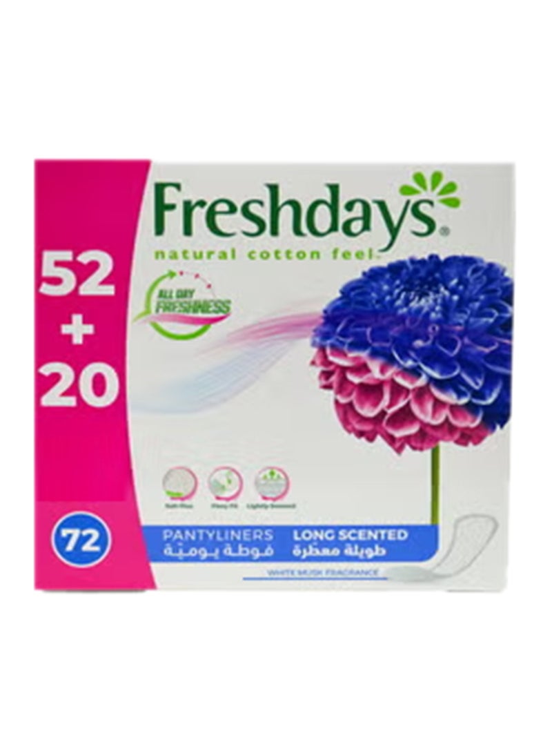 Pantyliners Long Scented 52+20 Free White