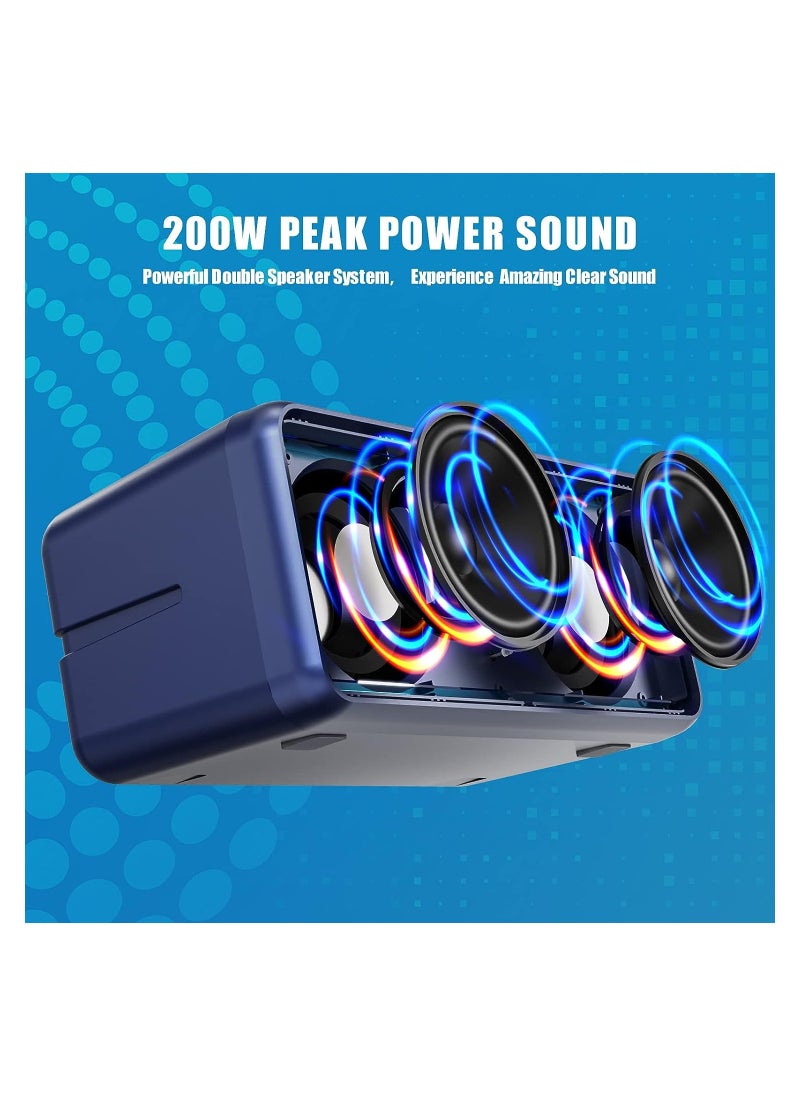 S39 Portable Bluetooth Speaker With 2 Microphones UHF Wireless Karaoke Machine For Adults And Kids Speaker System With Gradual Colorful LED Lights For Home Party