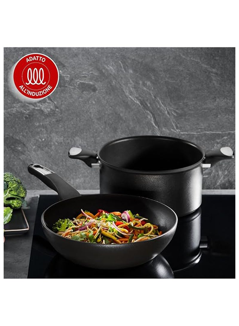 G6 Unlimited 28 Cm Non Stick Wokpan Aluminium Black 28cm