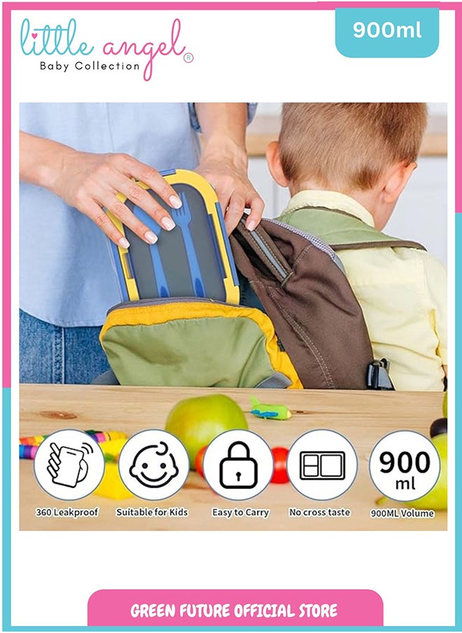 Kids Lunch Box Set with Spoon & Fork – Leakproof Food Storage, BPA-Free, Perfect for School & Travel