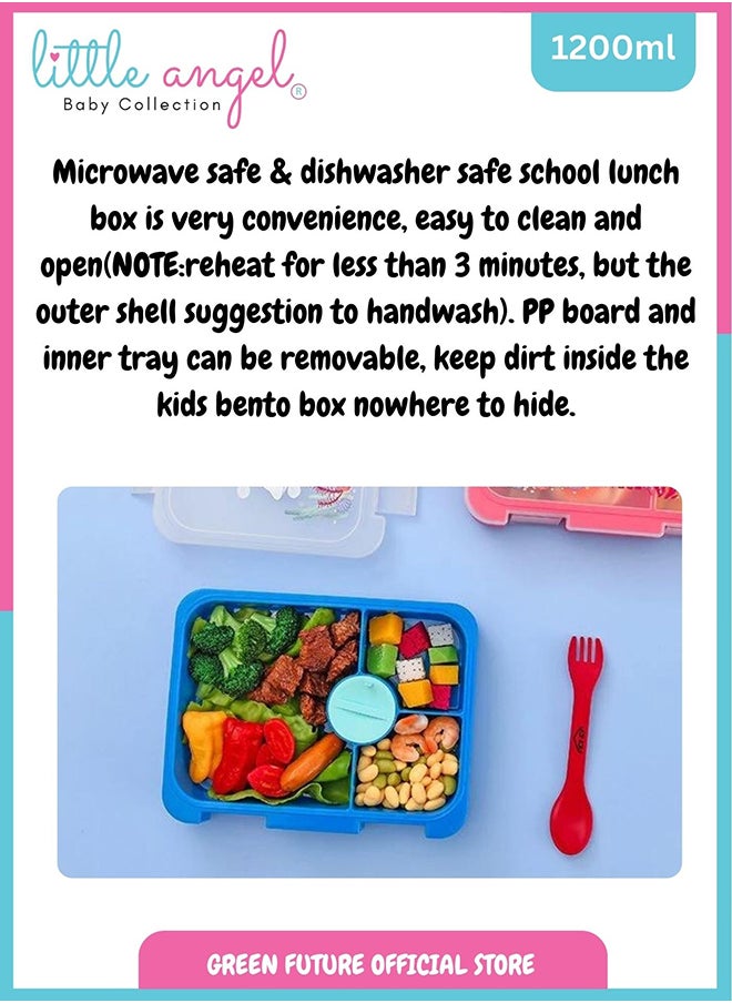 Kids Lunch Box With 4 Compartments And Spork