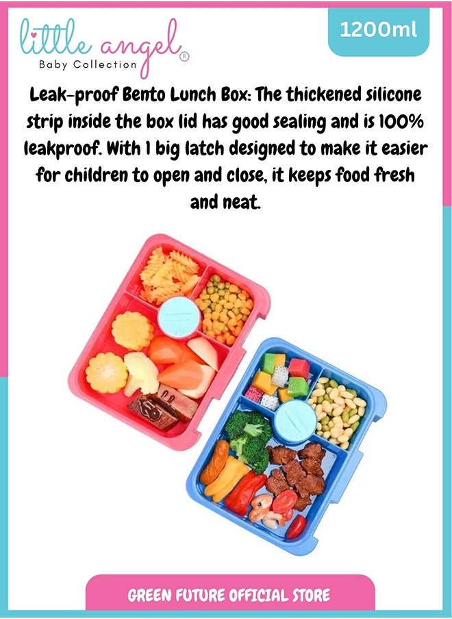 Kids Lunch Box With 4 Compartments And Spork