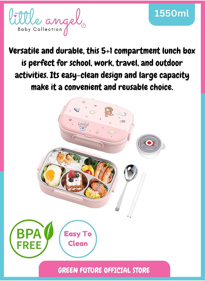 Kids Lunch Box With 5 Compartments And Soup Bowl