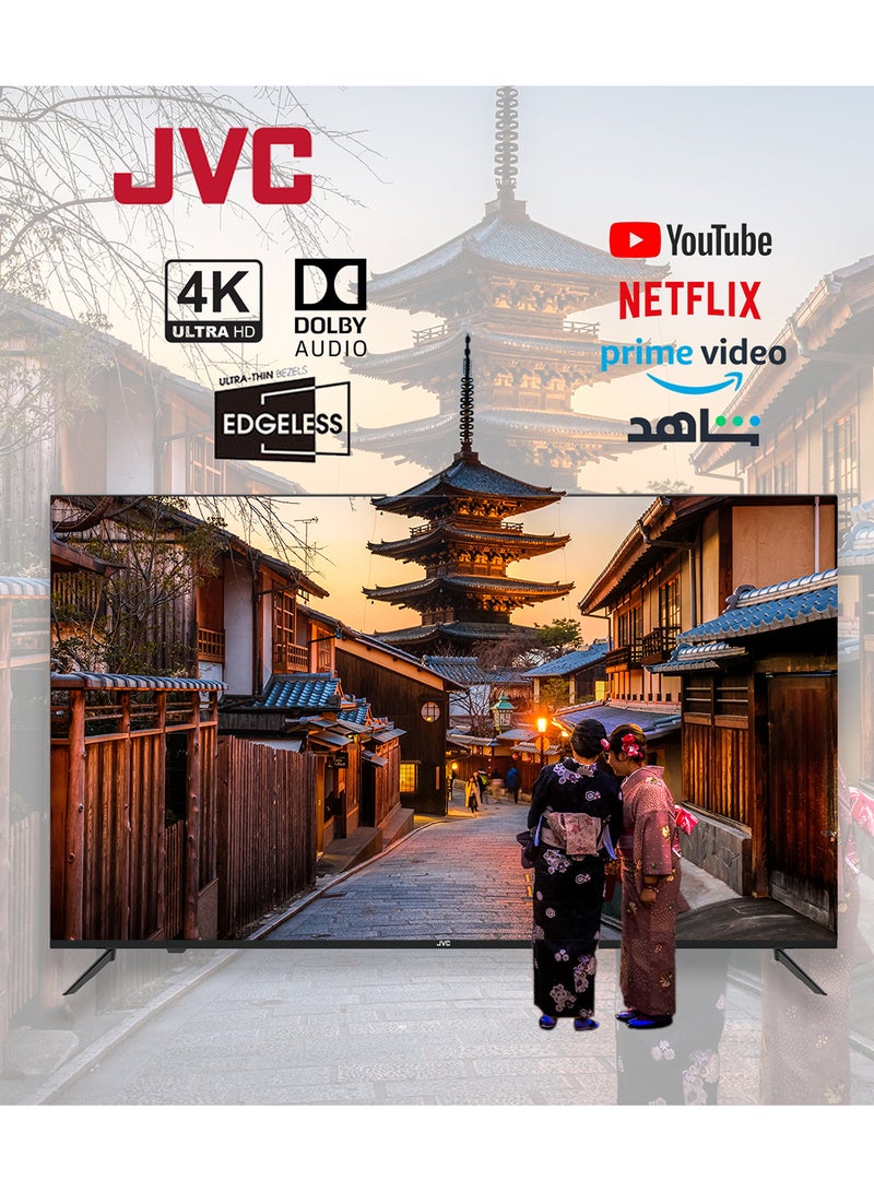 55 Inch Edgeless 4K UHD Android 13 Smart TV With Dolby Audio And Quadcore Processor LT-55N775 Black