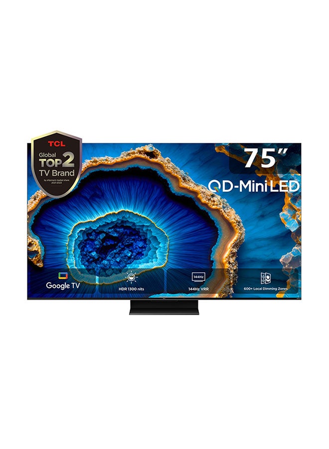 75 Inch TV 4K QD-Mini LED Smart Google TV Game Master 2.0 Dolby Vision IQ-Atmos HDR 1300 Nits Peak IMAX Enhanced 144HZ VRR - (2023 Model) 75C755 Black