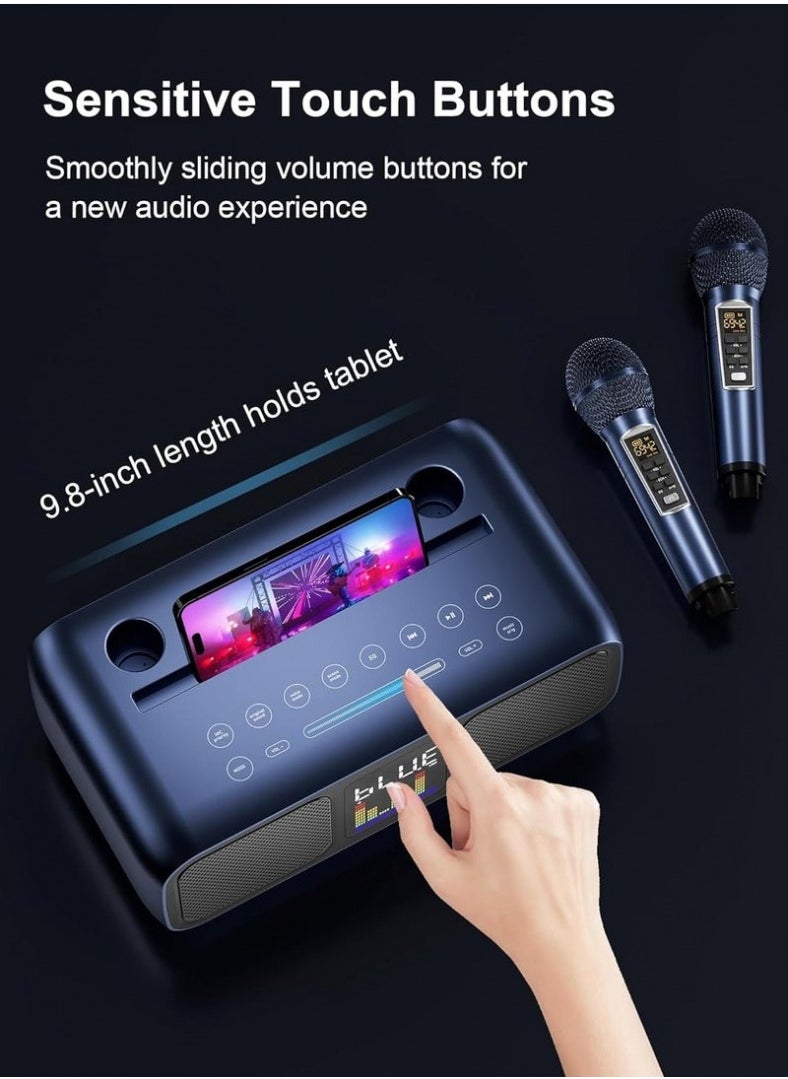 Smart Berry S39 Pro Karaoke Machine Portable Speaker with 2 UHF Wireless Microphones Bluetooth AUX USB TF Card Support for Parties