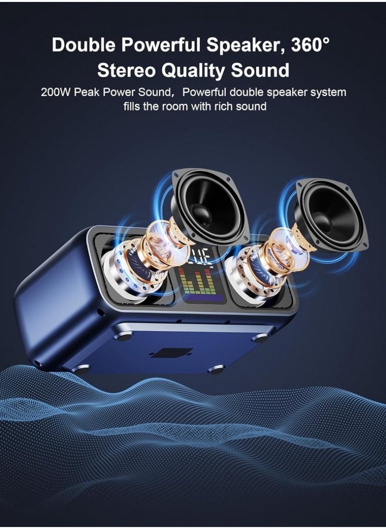 Smart Berry S39 Pro Karaoke Machine Portable Speaker with 2 UHF Wireless Microphones Bluetooth AUX USB TF Card Support for Parties