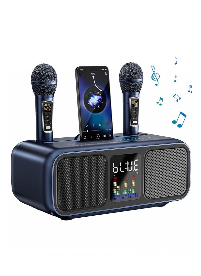 Smart Berry S39 Pro Karaoke Machine Portable Speaker with 2 UHF Wireless Microphones Bluetooth AUX USB TF Card Support for Parties