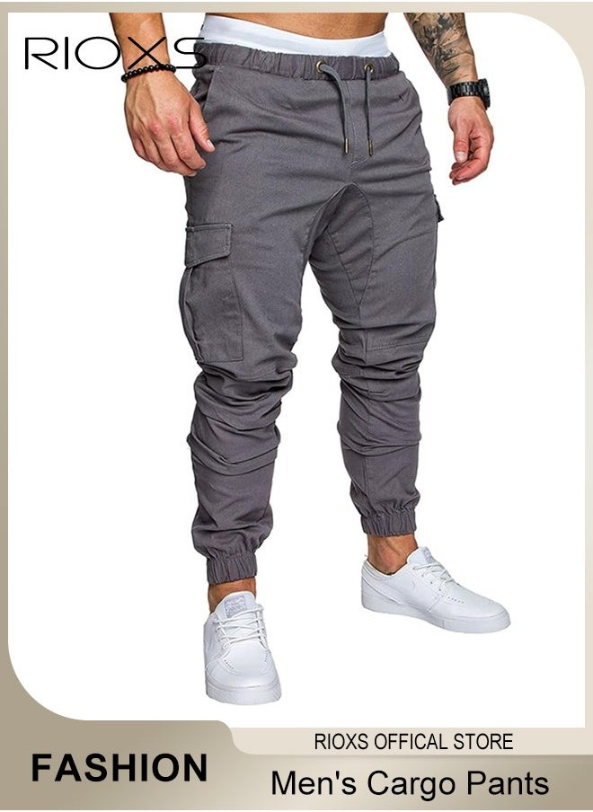 Cargo Pants For Men, Comfy Elastic Trouser With Pockets, Men's Athletic Trousers Breathable Sweatpants, Fashion Joggers Sports Pants For Men, Gym Sweatpants Trousers Mens Long Pants