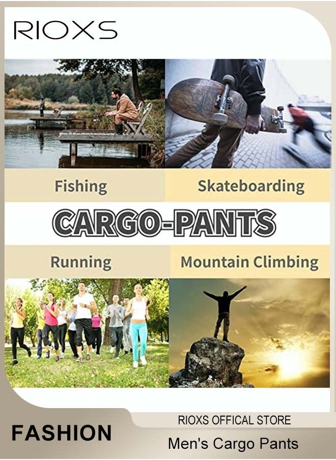 Cargo Pants For Men, Comfy Elastic Trouser With Pockets, Men's Athletic Trousers Breathable Sweatpants, Fashion Joggers Sports Pants For Men, Gym Sweatpants Trousers Mens Long Pants