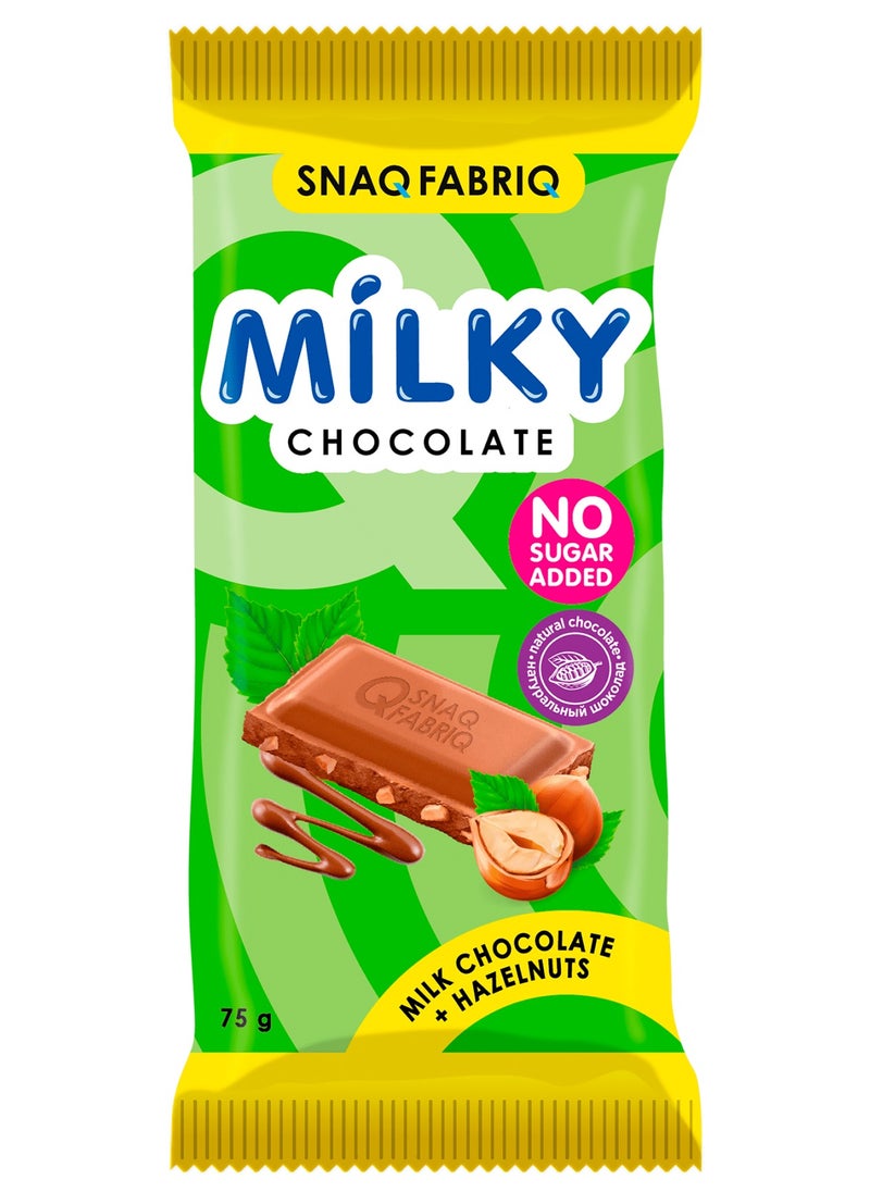 Milky Chocolate Bar with Milk Chocolate and Hazelnuts No Sugar Added 4x75g